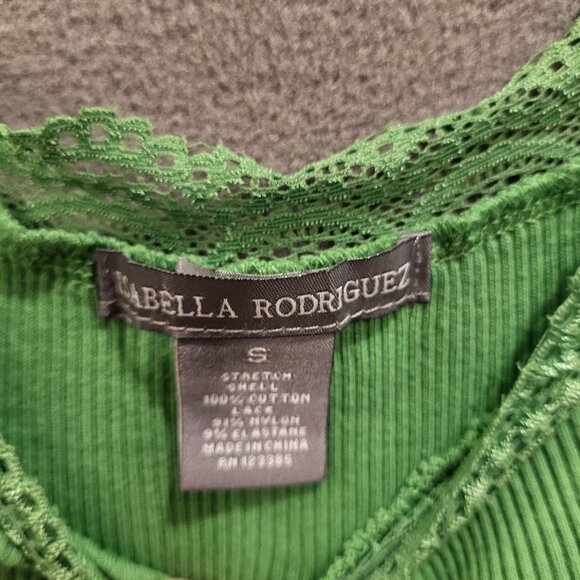 Isabella Rodriguez Lace Trim Tank Top Women Size S Preppy Y2K Romantic Soft Girl - Picture 3 of 5